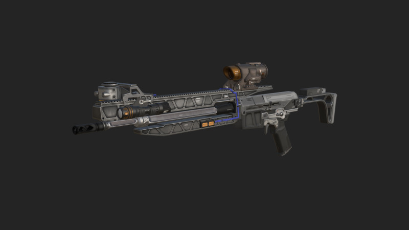 Pistol 004 3D 모델 .c4d .max .obj .3ds .fbx .stl .blend