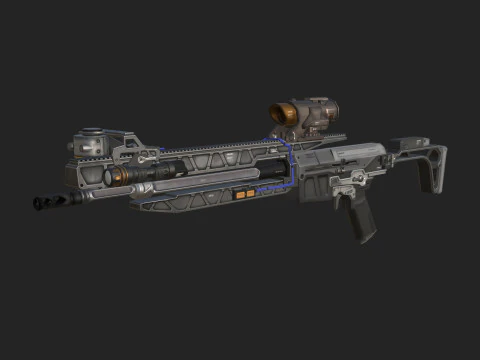 권총 004 3D 모델