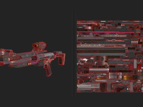 Pistol 004 3D Model