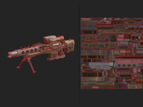 Pistol 008 3D Model