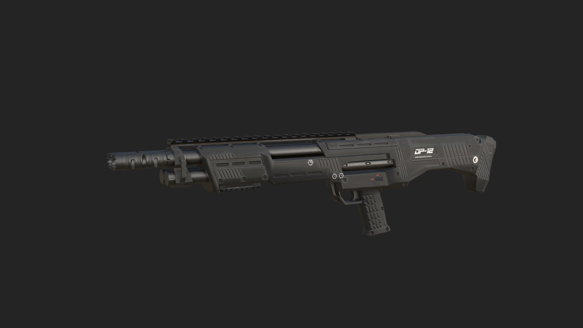 Pistol 010 3D Model .c4d .max .obj .3ds .fbx .stl .blend 