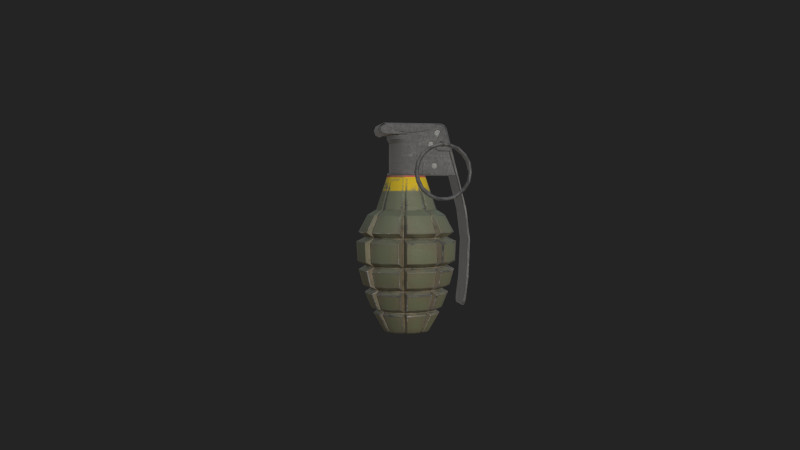 Hand Grenade 003 Model 3D .c4d .max .obj .3ds .fbx .stl .blend