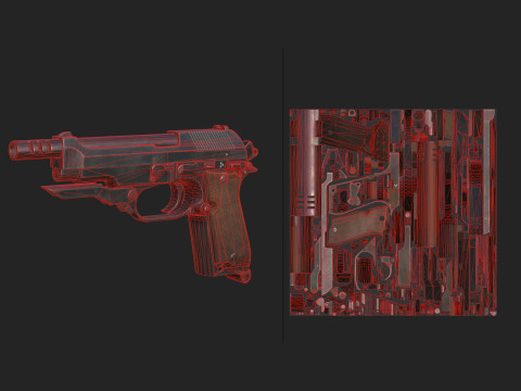 Pistol 014 3D Modell