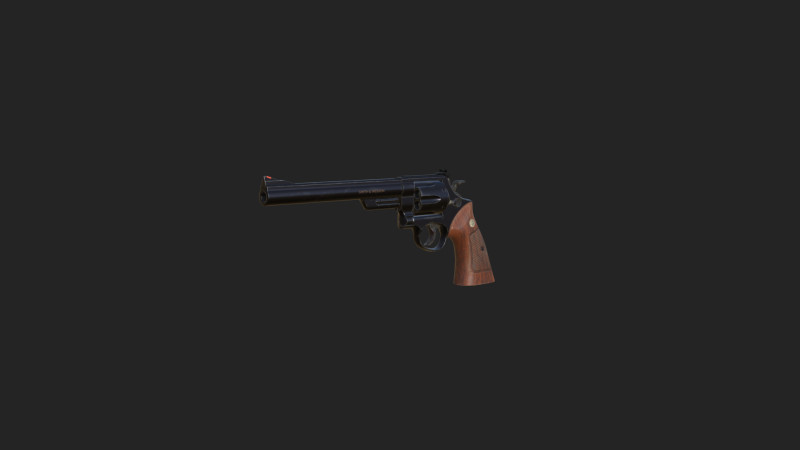 Pistol 016 3D Model .c4d .max .obj .3ds .fbx .stl .blend 