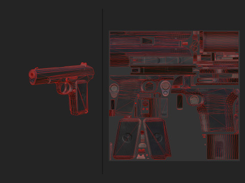 Pistol 017 3D Model