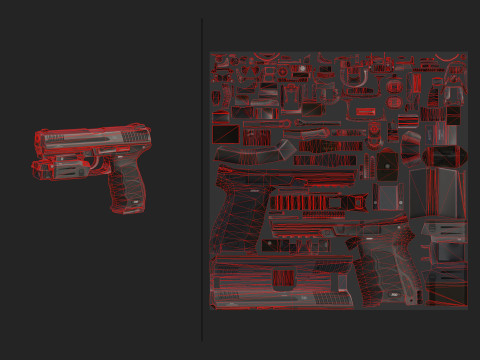 Pistol 018 3Dモデル