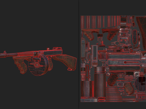ピストル019 3Dモデル