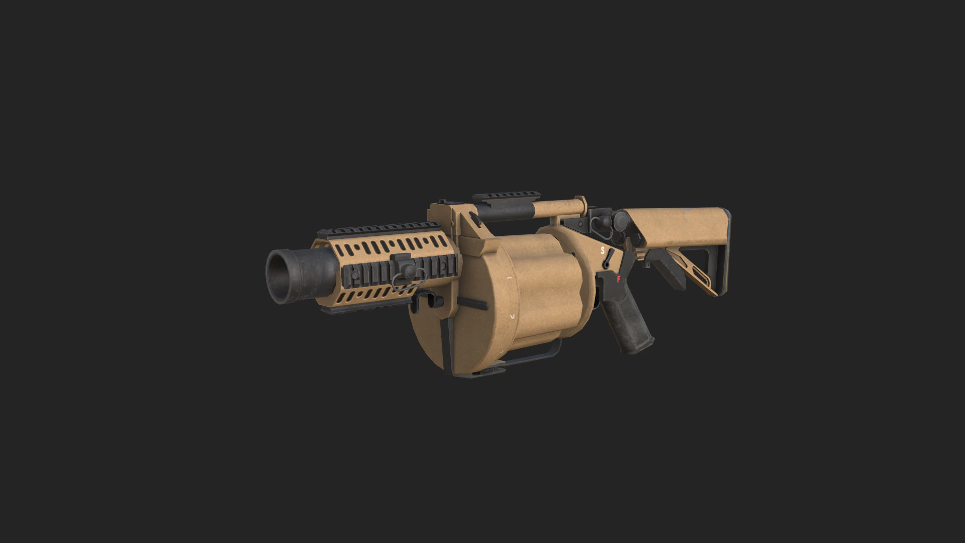 Pistol 021 3D Model .c4d .max .obj .3ds .fbx .stl .blend 