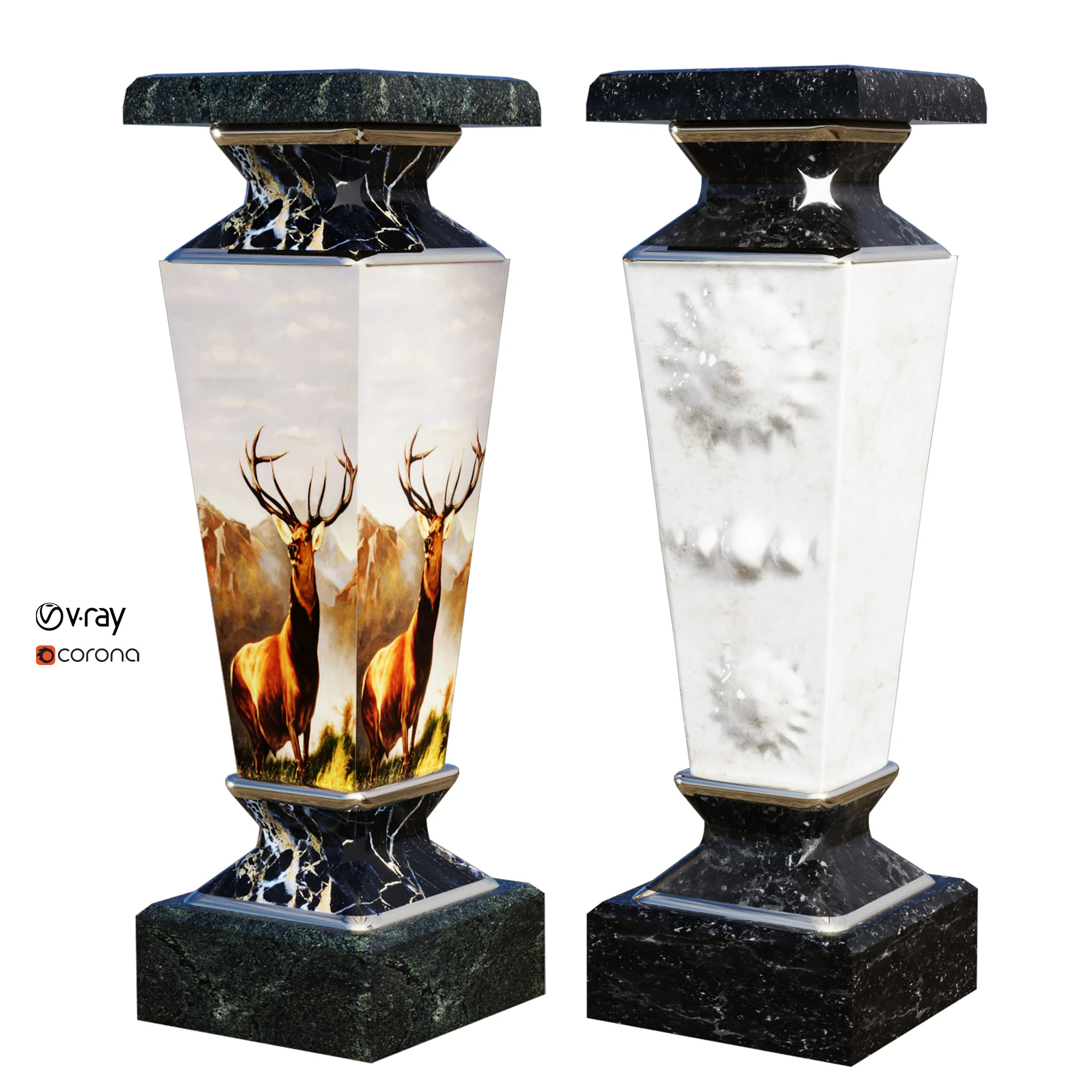 Decorative vase 3D Model .c4d .max .obj .3ds .fbx .stl .blend 