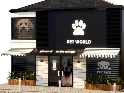 Pet shop face 3D Model