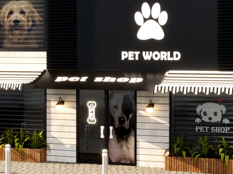 Pet shop face 3D Model