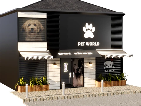 Pet shop face 3D Model