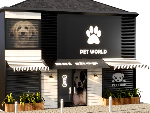 Pet shop face 3D Model