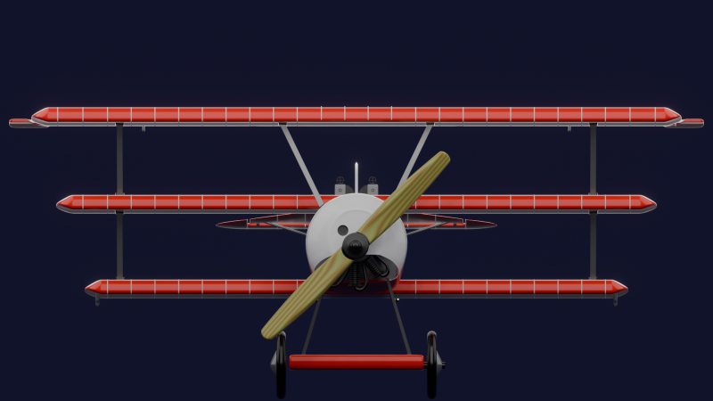 AVION FOKKER DRI RED BARON 3D Model .c4d .max .obj .3ds .fbx .stl .blend 