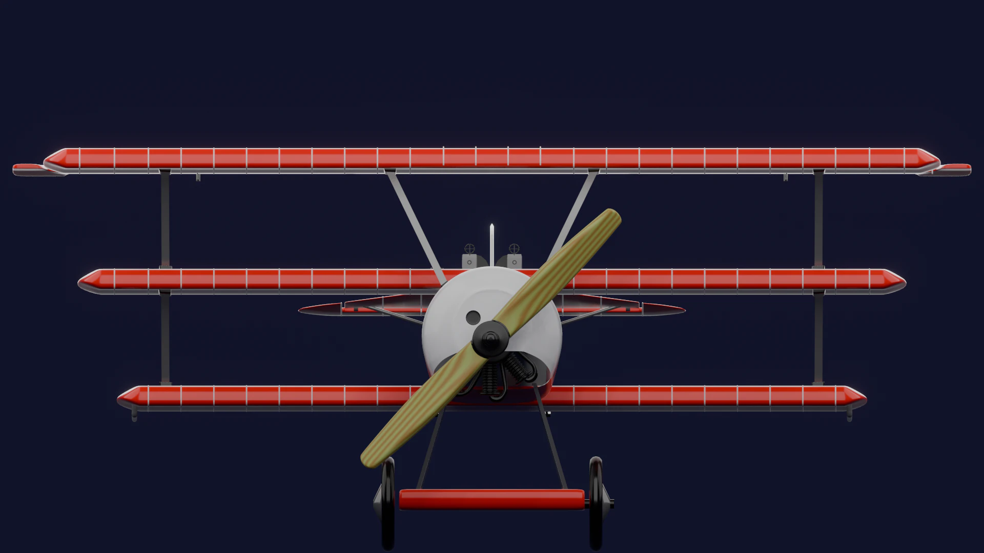 AVION FOKKER DRI RED BARON 3D Model .c4d .max .obj .3ds .fbx .stl .blend 
