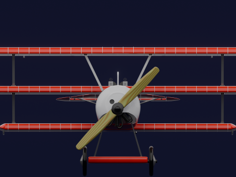 AVION FOKKER DRI RED BARON 3D Модель
