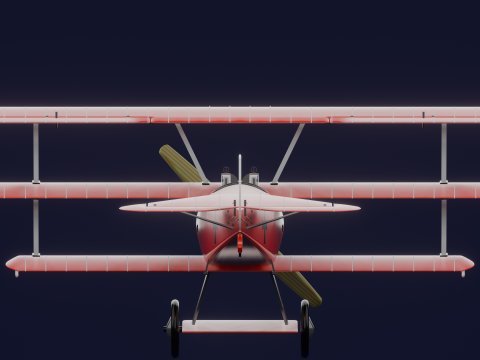 AVION FOKKER DRI RED BARON 3D Model