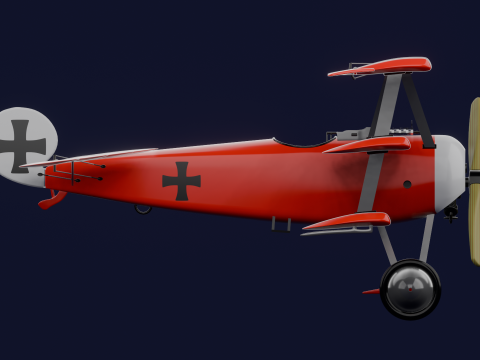 AVION FOKKER DRI RED BARON 3D Model