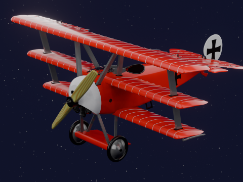 AVION FOKKER DRI RED BARON 3D Model