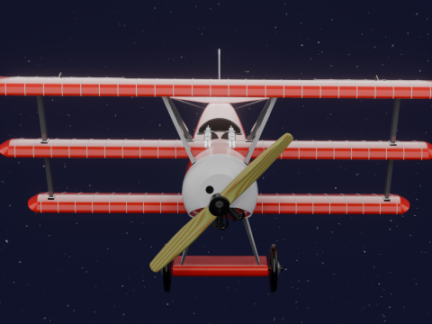 AVION FOKKER DRI RED BARON 3D Model