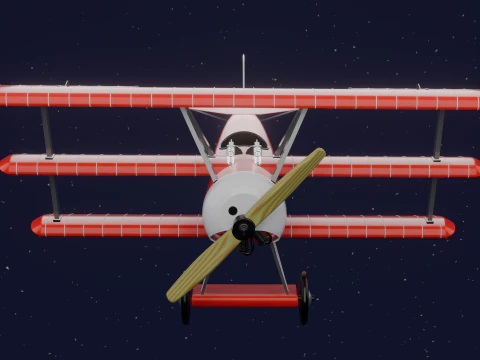 AVION FOKKER DRI RED BARON 3D Model