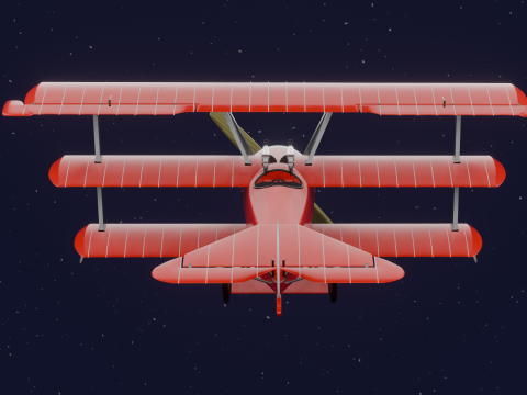 AVION FOKKER DRI RED BARON 3D Model