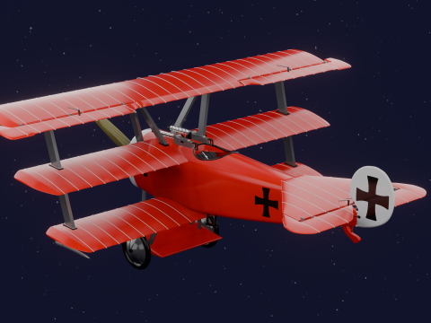 AVION FOKKER DRI RED BARON 3D Model