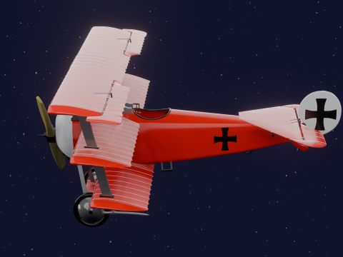 AVION FOKKER DRI RED BARON 3D Model