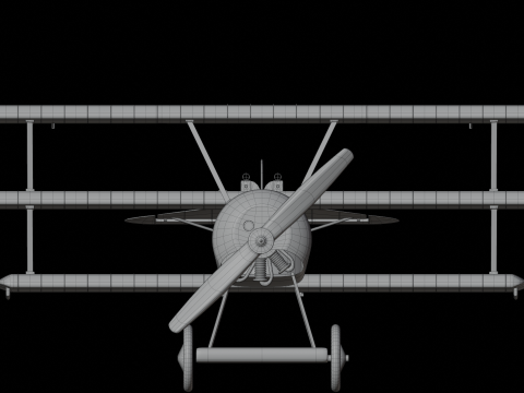 AVION FOKKER DRI RED BARON 3D Model