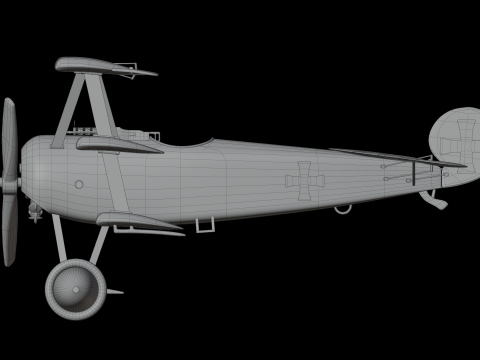 AVION FOKKER DRI RED BARON 3D Model