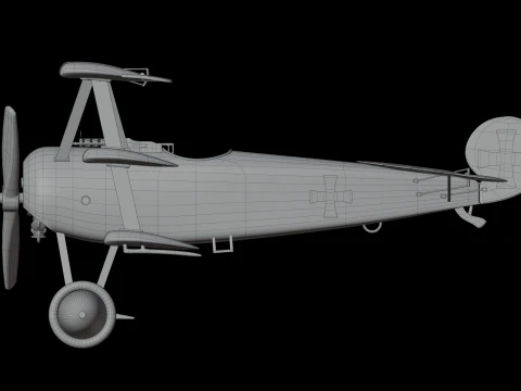 AVION FOKKER DRI RED BARON 3D Model