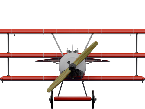 AVION FOKKER DRI RED BARON 3D Model