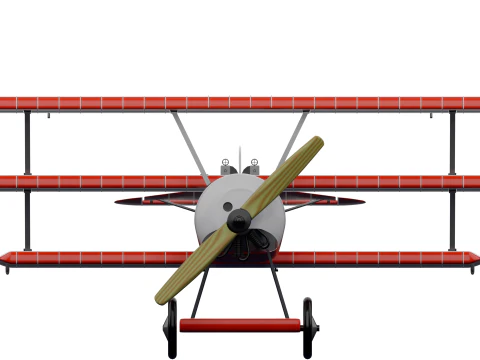 AVION FOKKER DRI RED BARON 3D Model