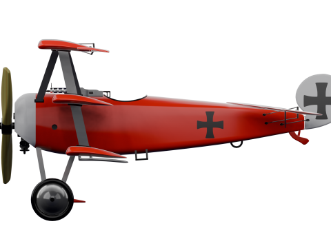 AVION FOKKER DRI RED BARON 3D Model