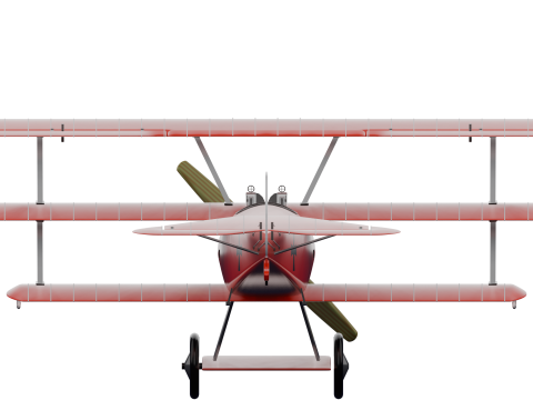 AVION FOKKER DRI RED BARON 3D Model