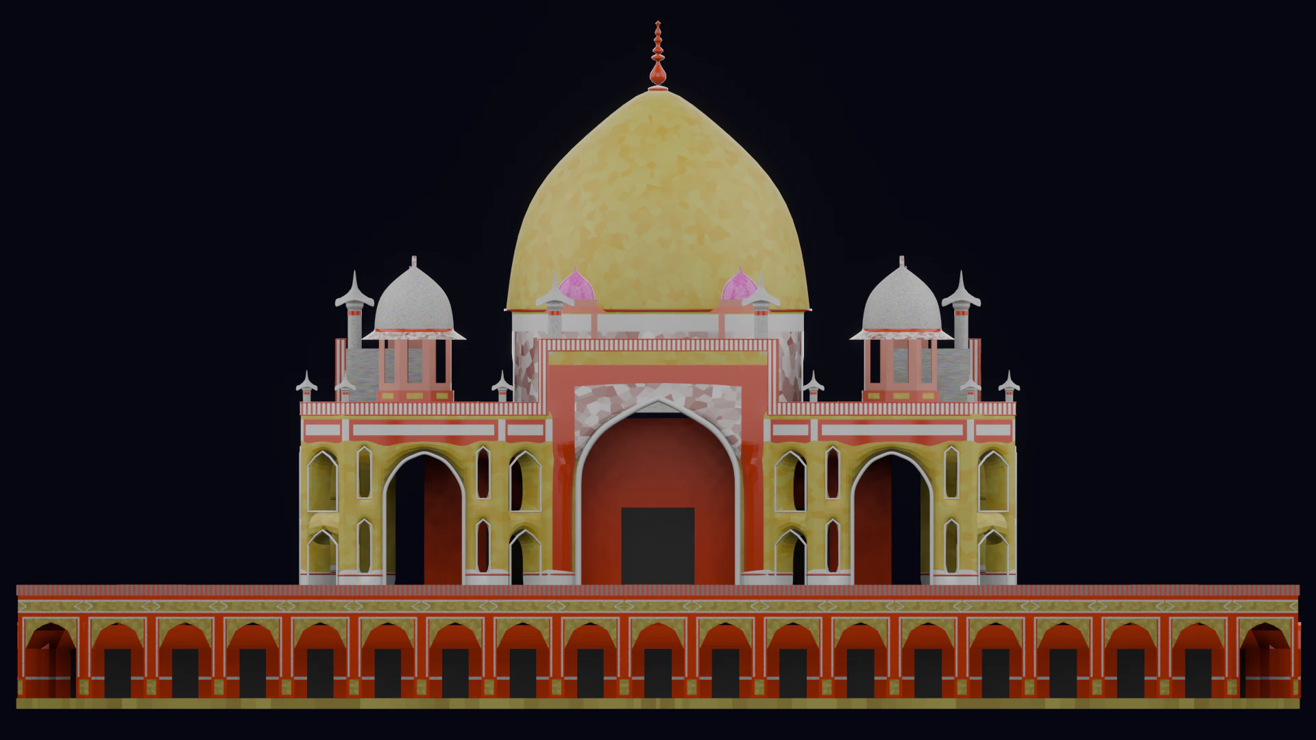 HUMAYUN TOMB INDIA 3D Model .c4d .max .obj .3ds .fbx .stl .blend 