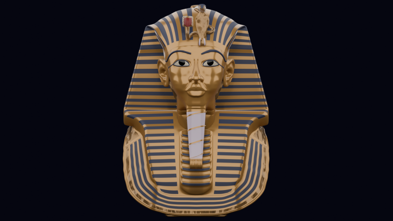 TUTANKAMON MASK 3D Model .c4d .max .obj .3ds .fbx .stl .blend 