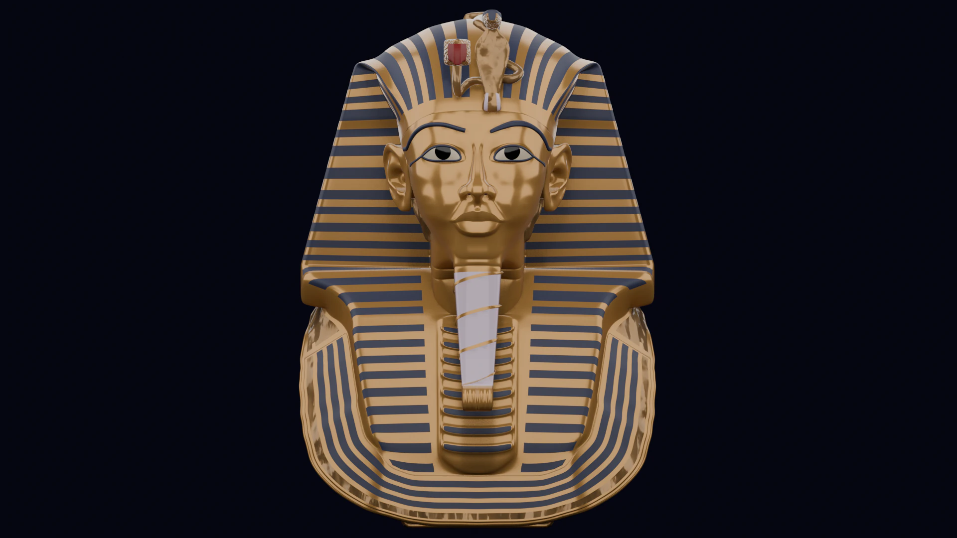 TUTANKAMON MASK 3D Model .c4d .max .obj .3ds .fbx .stl .blend 