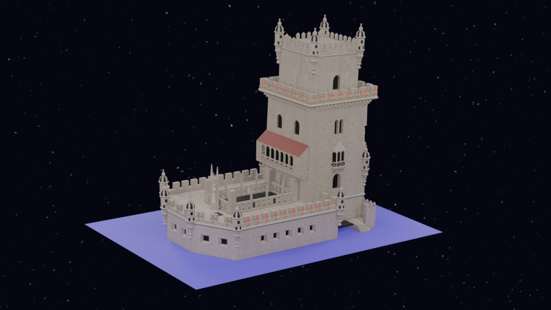 BELEM TOWER PORTUGAL 3D Model .c4d .max .obj .3ds .fbx .stl .blend 