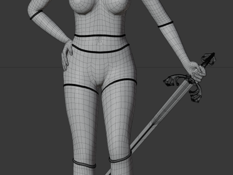 WARRIOR WOMAN 3D Model
