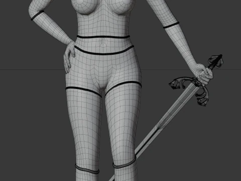 WARRIOR WOMAN 3D Model