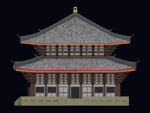 GRAND BUDDHA TODAI-JI TEMPLE JAPAN 3D Модель