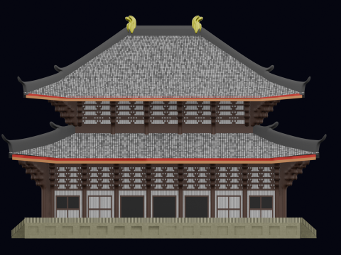GRAND BUDDHA TODAI-JI TEMPLE JAPAN 3D Модель