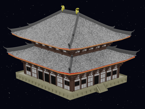 GRAND BUDDHA TODAI-JI TEMPLE JAPAN 3D Модель