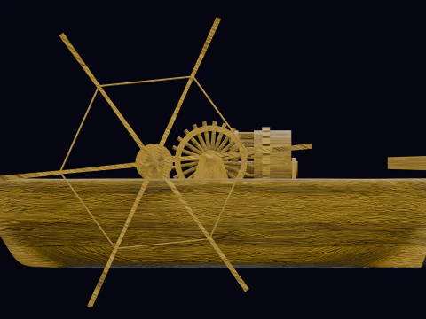 LEONARDO DA VINCI PADDLE BOAT 3D Model