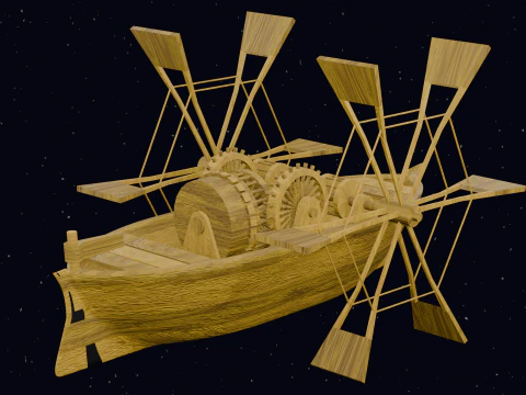 LEONARDO DA VINCI PADDLE BOAT 3D Model