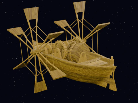 LEONARDO DA VINCI PADDLE BOAT 3D Model