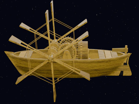 LEONARDO DA VINCI PADDLE BOAT 3D Model