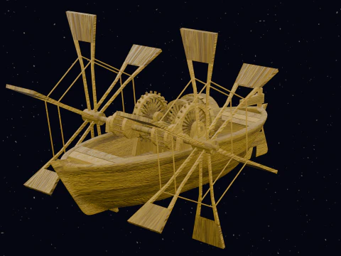 LEONARDO DA VINCI PADDLE BOAT 3D Model