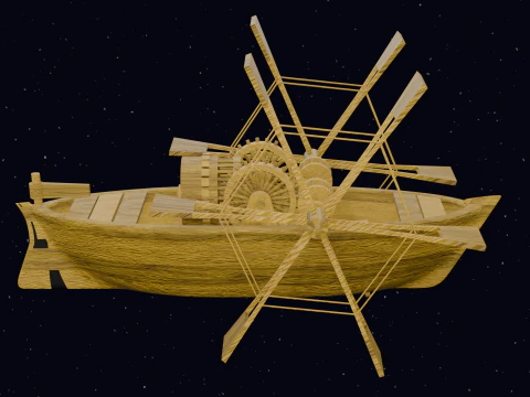 LEONARDO DA VINCI PADDLE BOAT 3D Model